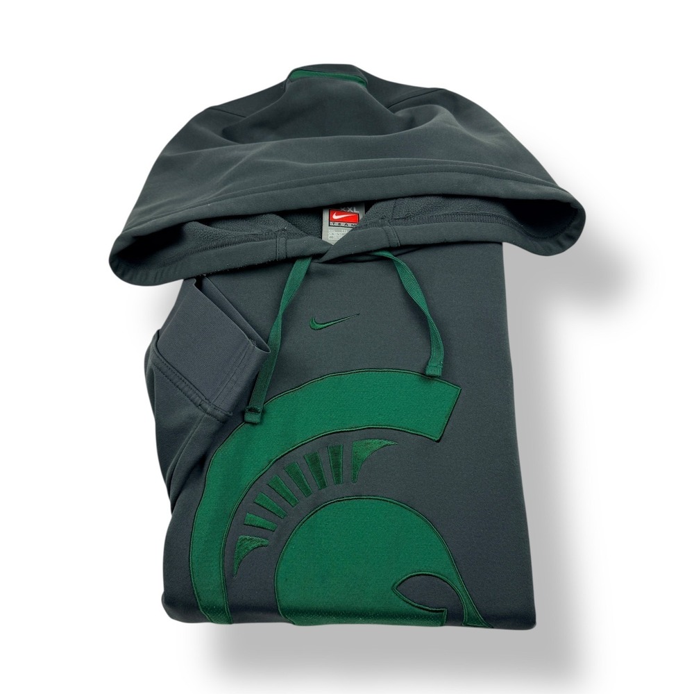 Nike‎ Team Michigan State Spartans Therma-FIT Hoodie Grey XXL MSU Sweatshirt